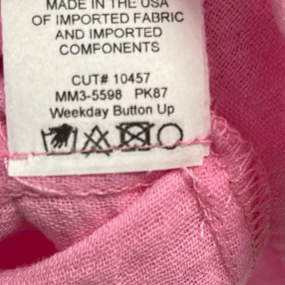 Show Me Your MuMu Pink Weekday Button Up Gauze Blouse - Large - NWT - Picture 5 of 6